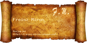 Freisz Miron névjegykártya